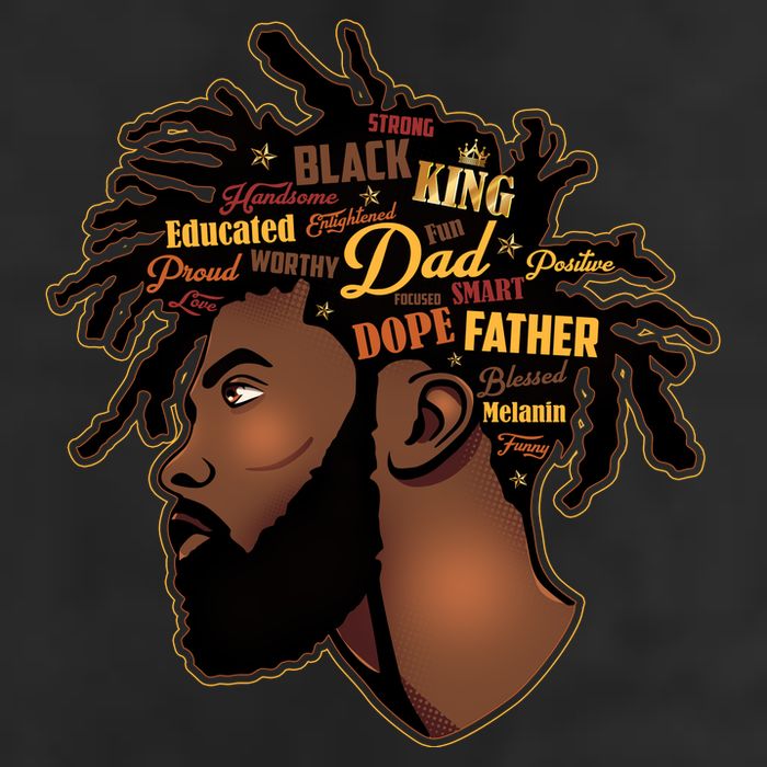 Happy Father's Day Black African American Dad 7 Panel Mesh Trucker Snapback Hat