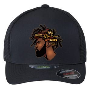 Happy Father's Day Black African American Dad Flexfit Unipanel Trucker Cap