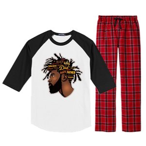 Happy Father's Day Black African American Dad Raglan Sleeve Pajama Set