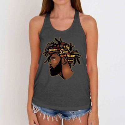 Happy Father's Day Black African American Dad Women's Knotted Racerback Tank
