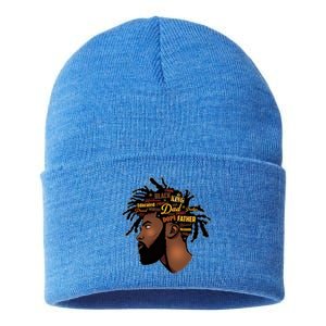 Happy Father's Day Black African American Dad Sustainable Knit Beanie