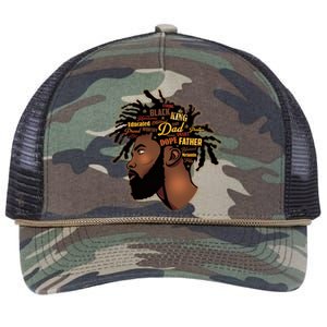 Happy Father's Day Black African American Dad Retro Rope Trucker Hat Cap