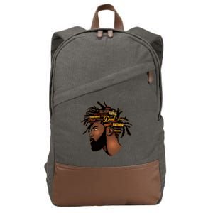 Happy Father's Day Black African American Dad Cotton Canvas Backpack