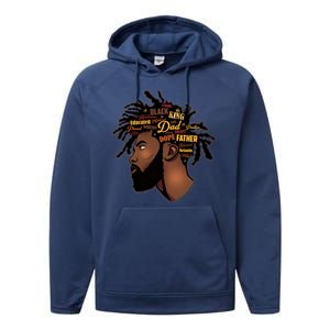 Happy Father's Day Black African American Dad Performance Fleece Hoodie