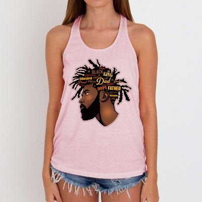 Happy Father's Day Black African American Dad Women's Knotted Racerback Tank