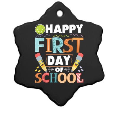 Happy First Day Of School Teacher Student Kindergarten Ceramic Star Ornament