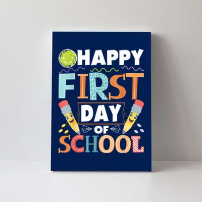 Happy First Day Of School Teacher Student Kindergarten Canvas