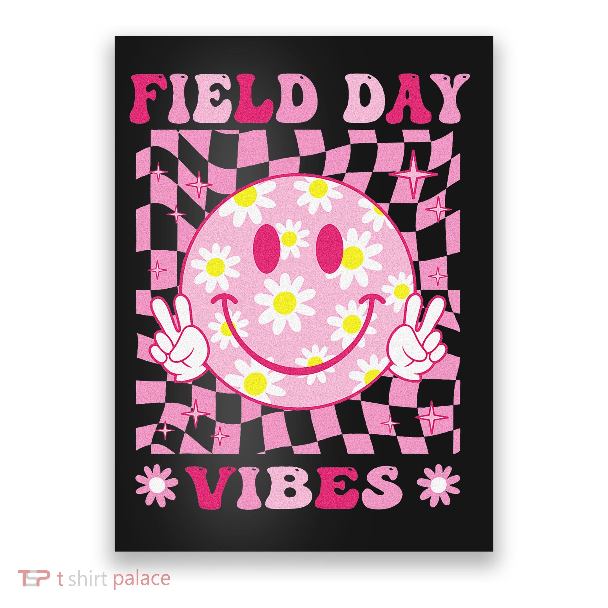 Hippie Field Day Vibes Flower For Teacher Field Day Poster
