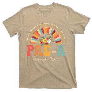 Happy First Day PreK Team Teacher 60s 70s Hippie Retro T-Shirt