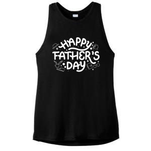 Happy Father's Day Dad Gift Ladies PosiCharge Tri-Blend Wicking Tank