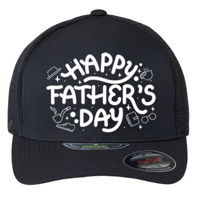 Happy Father's Day Dad Gift Flexfit Unipanel Trucker Cap