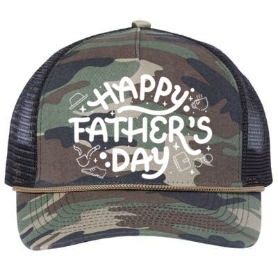 Happy Father's Day Dad Gift Retro Rope Trucker Hat Cap