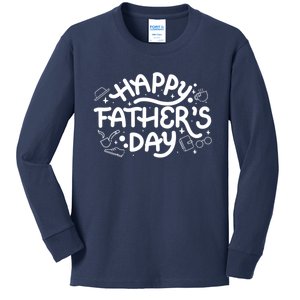 Happy Father's Day Dad Gift Kids Long Sleeve Shirt