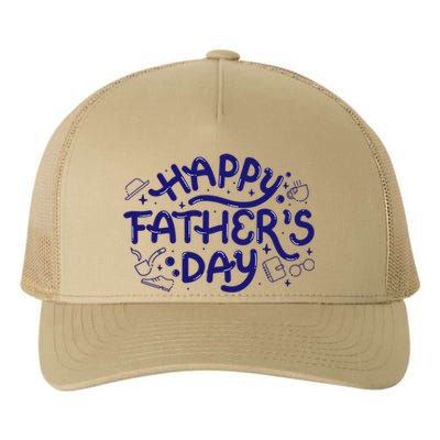 Happy Father's Day Dad Gift Yupoong Adult 5-Panel Trucker Hat