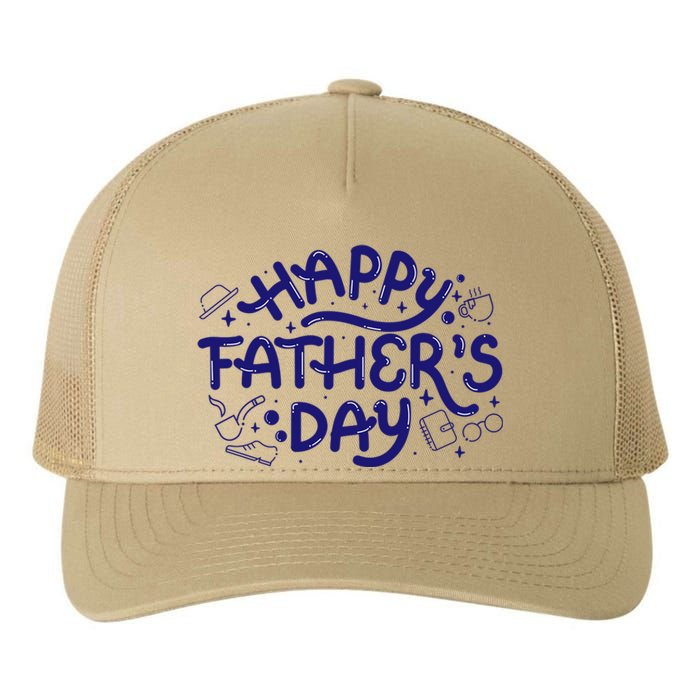 Happy Father's Day Dad Gift Yupoong Adult 5-Panel Trucker Hat