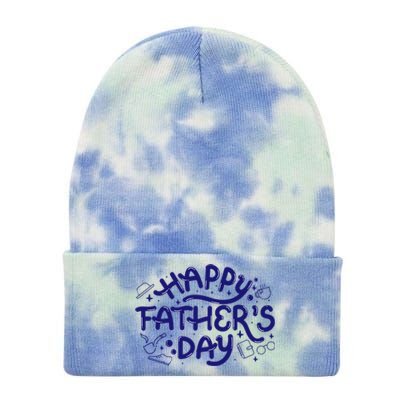 Happy Father's Day Dad Gift Tie Dye 12in Knit Beanie