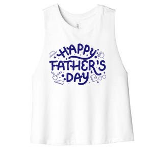 Happy Father's Day Dad Gift Women's Racerback Cropped Tank