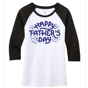 Happy Father's Day Dad Gift Women's Tri-Blend 3/4-Sleeve Raglan Shirt