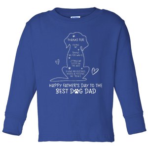 Happy Fathers Day To The Best Dog Dad Dog Father Toddler Long Sleeve Shirt