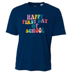 Happy First Day Of School Teacher Kids Welcome Back To School Cooling Performance Crew T-Shirt