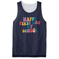 Happy First Day Of School Teacher Kids Welcome Back To School Mesh Reversible Basketball Jersey Tank