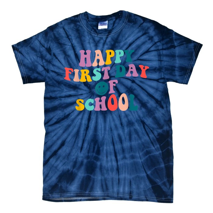 Happy First Day Of School Teacher Kids Welcome Back To School Tie-Dye T-Shirt