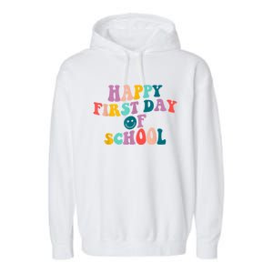 Happy First Day Of School Teacher Kids Welcome Back To School Garment-Dyed Fleece Hoodie