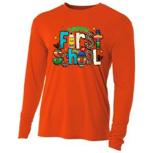 Happy First Day Of School Back To School Teacher Girl Boy Cooling Performance Long Sleeve Crew