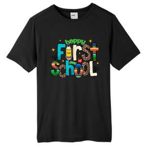 Happy First Day Of School Back To School Teacher Girl Boy Tall Fusion ChromaSoft Performance T-Shirt