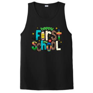 Happy First Day Of School Back To School Teacher Girl Boy PosiCharge Competitor Tank