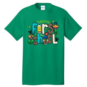 Happy First Day Of School Back To School Teacher Girl Boy Tall T-Shirt