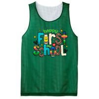 Happy First Day Of School Back To School Teacher Girl Boy Mesh Reversible Basketball Jersey Tank