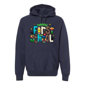 Happy First Day Of School Back To School Teacher Girl Boy Premium Hoodie