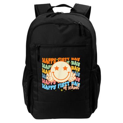 Happy First Day Of School Hippie Face Back To School Teacher Backpack