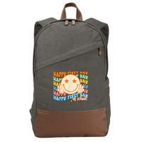 Happy First Day Of School Hippie Face Back To School Teacher Cotton Canvas Backpack