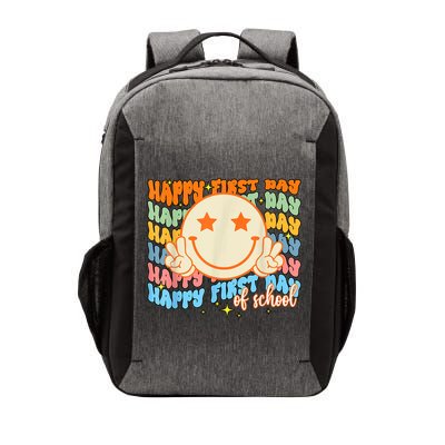 Happy First Day Of School Hippie Face Back To School Teacher Vector Backpack