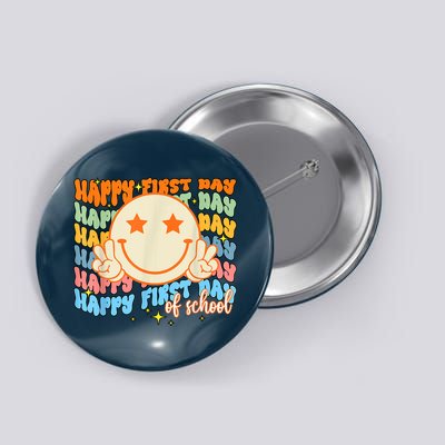 Happy First Day Of School Hippie Face Back To School Teacher Button