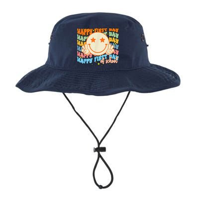 Happy First Day Of School Hippie Face Back To School Teacher Bucket Hat