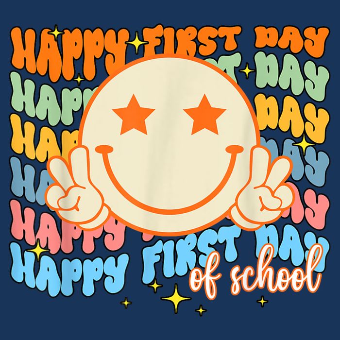 Happy First Day Of School Hippie Face Back To School Teacher 16 in Basic Backpack