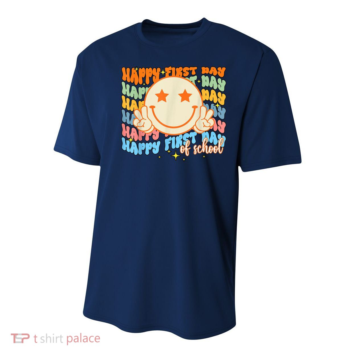 Happy First Day Of School Hippie Face Back To School Teacher Youth Performance Sprint T-Shirt