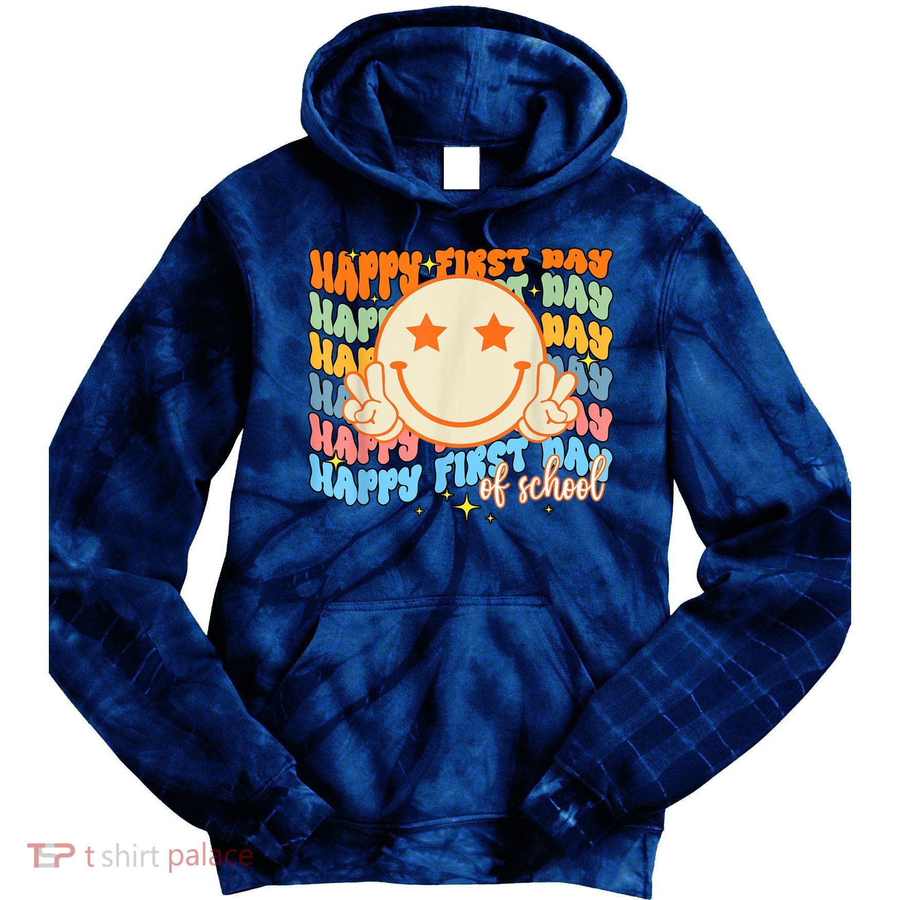 Happy First Day Of School Hippie Face Back To School Teacher Tie Dye Hoodie
