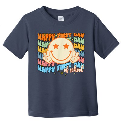 Happy First Day Of School Hippie Face Back To School Teacher Toddler T-Shirt