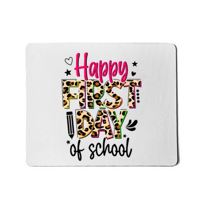 Happy First Day Of School Leopard Back To School Teacher Mousepad
