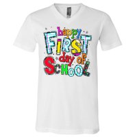 Happy First Day Of School Gifts Students Teachers V-Neck T-Shirt