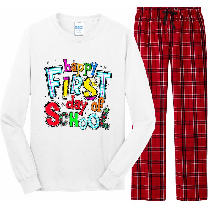 Happy First Day Of School Gifts Students Teachers Long Sleeve Pajama Set