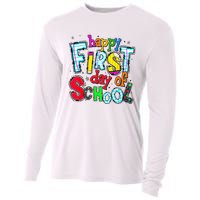 Happy First Day Of School Gifts Students Teachers Cooling Performance Long Sleeve Crew