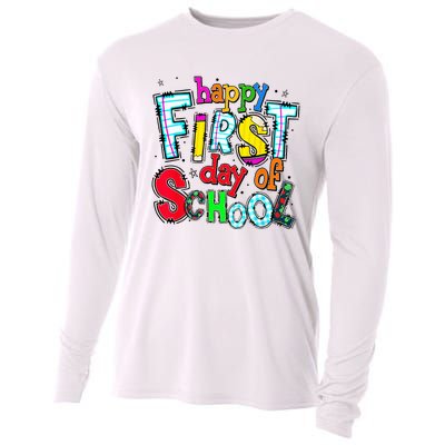 Happy First Day Of School Gifts Students Teachers Cooling Performance Long Sleeve Crew