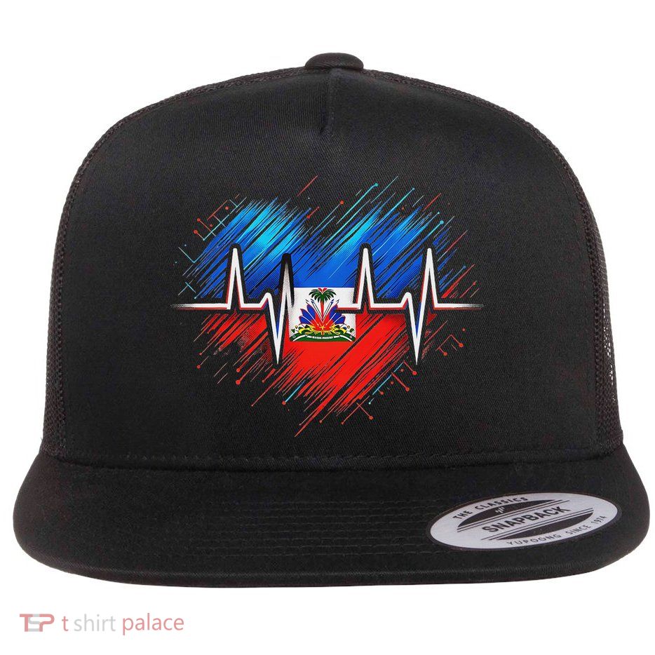 Haitian Flag Day Love Haiti Haitian Haitian Roots Haiti Flag Flat Bill Trucker Hat