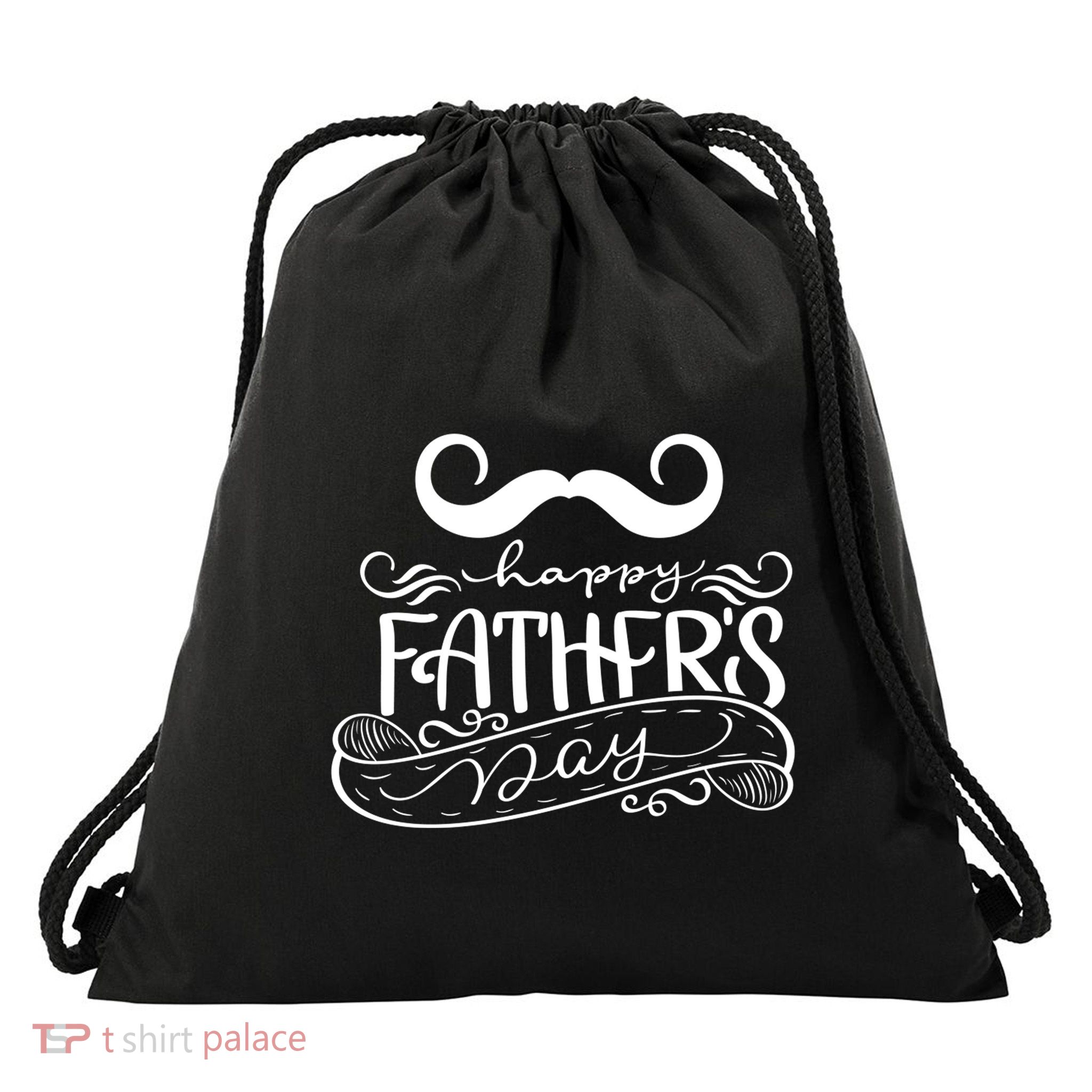 Happy Father's Day Dad Mustache Drawstring Bag
