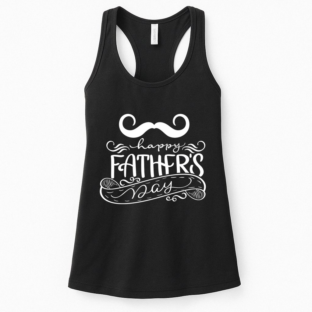 Happy Father's Day Dad Mustache Womens Tank Top